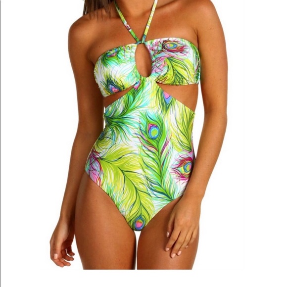 peacock bathing suit